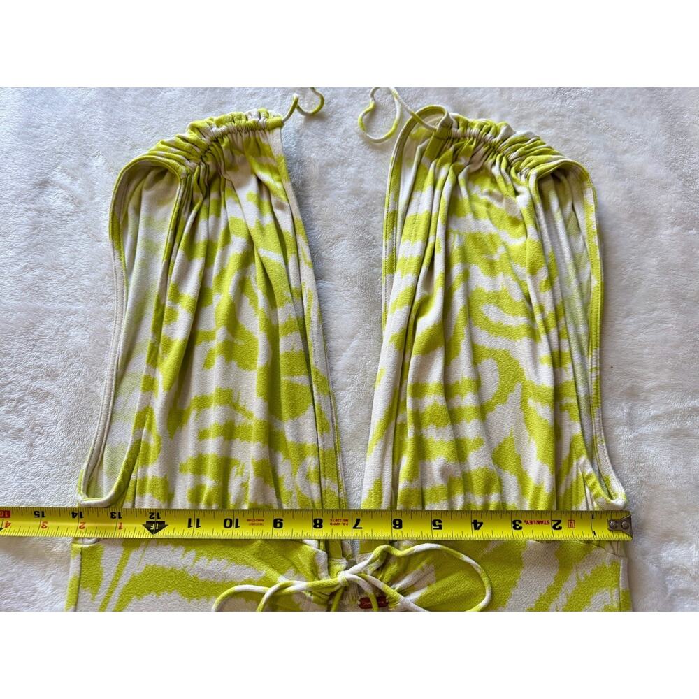Free People Women's Next Summer Jumpsuit Lime Green Zebra Size Small - Picture 13 of 15